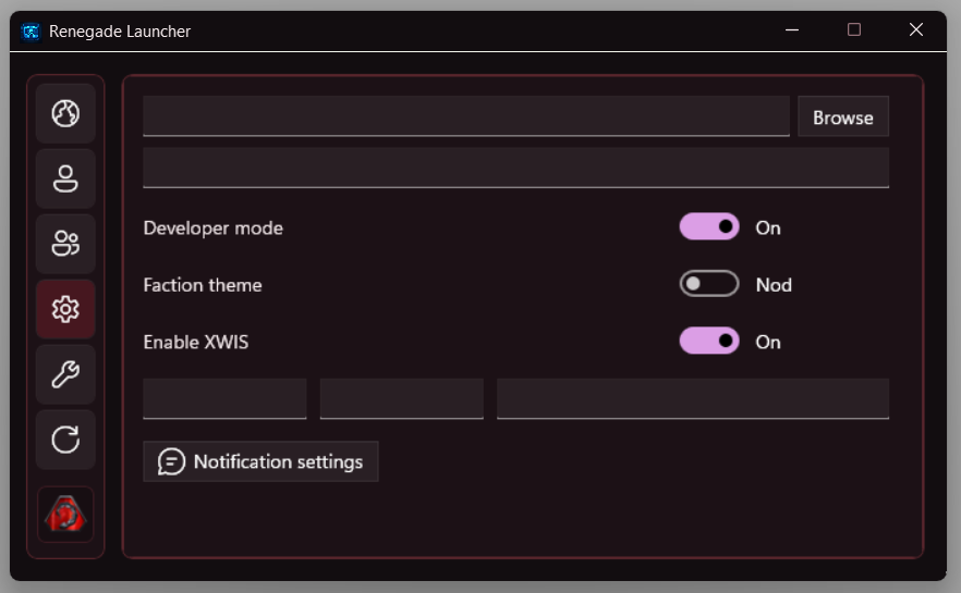 Settings screenshot
